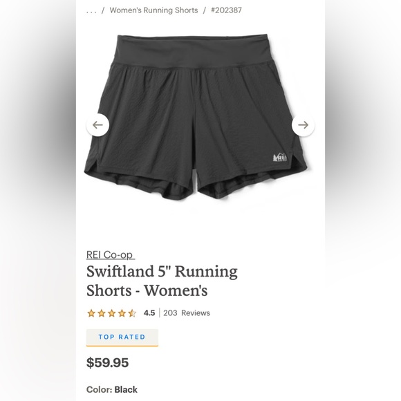 REI Swiftland 5" Running Shorts - Women's (NWT size XS in black) - Picture 1 of 3